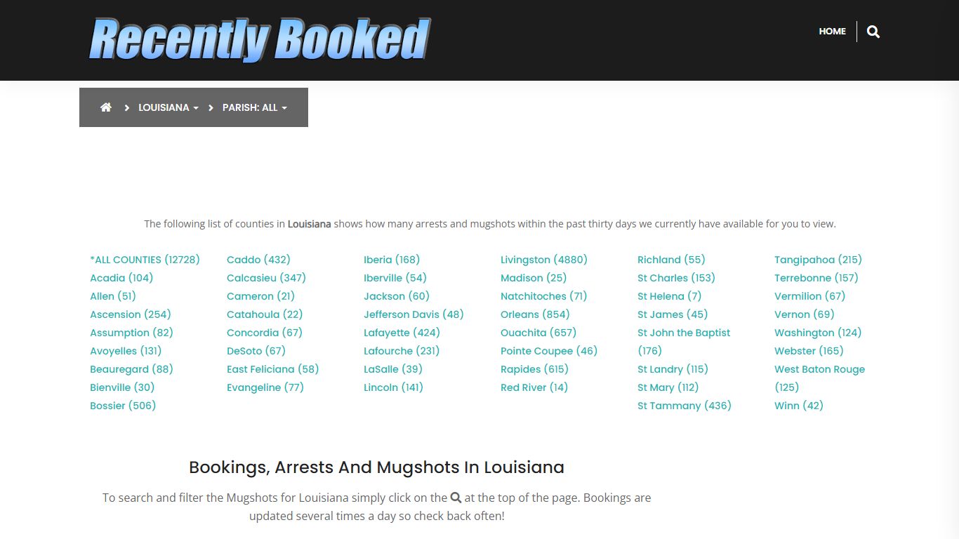 Bookings, Arrests and Mugshots in St Charles Parish, Louisiana